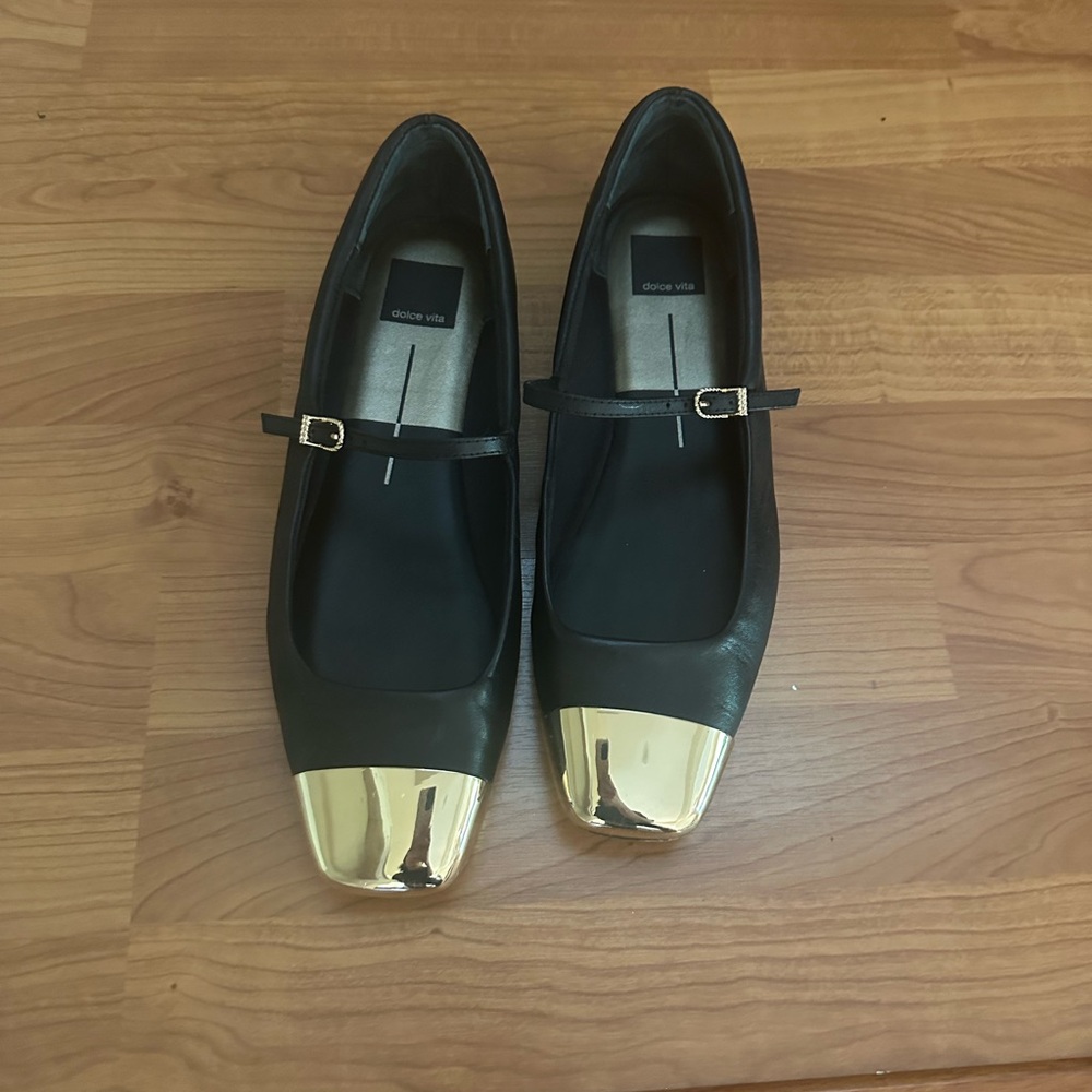 DOLCE VITA reyes flat shoes in black leather